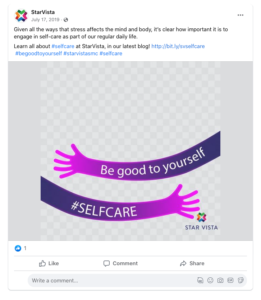 Facebook frame for a Self Care Campaign